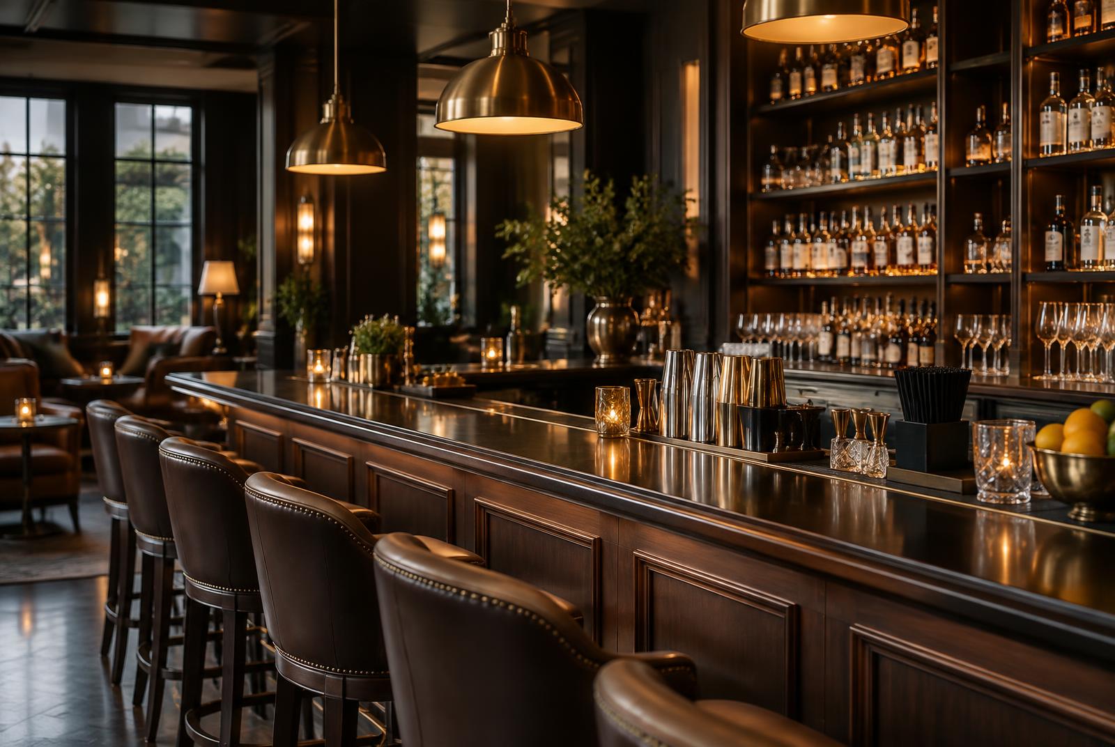 Ambiente profissional de bar e hotelaria