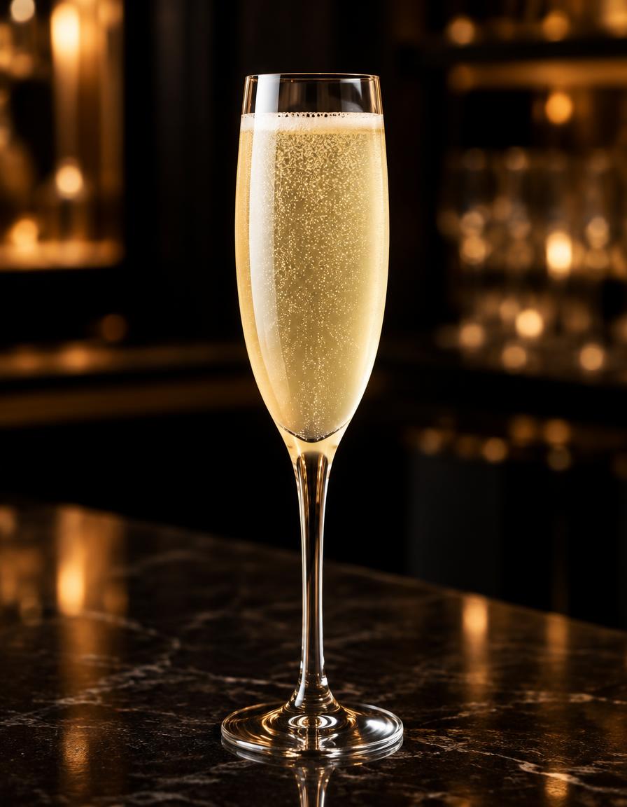 Representação visual do coquetel French 75