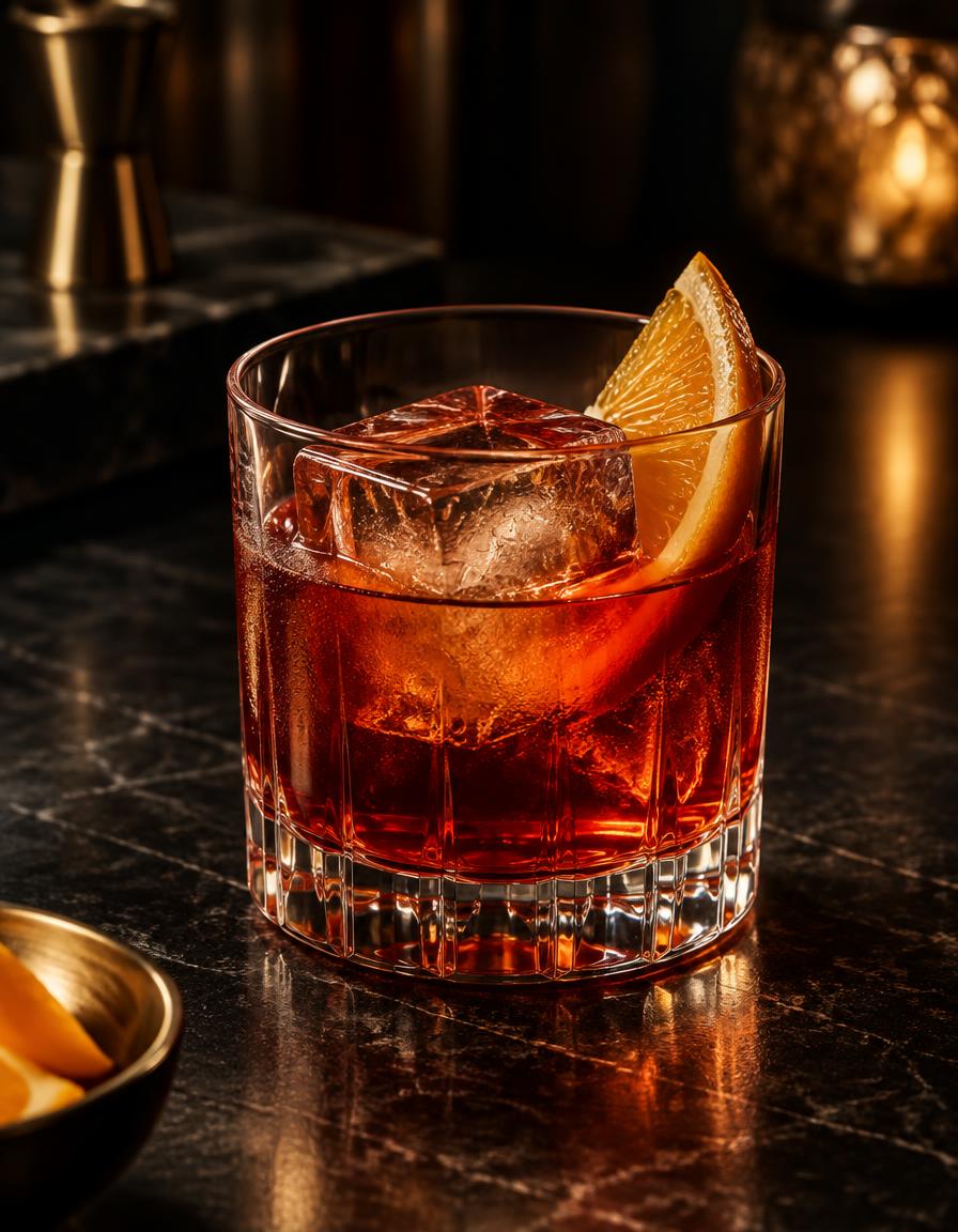 Representação visual do coquetel Negroni