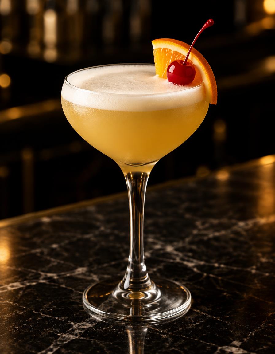 Representação visual do coquetel Whiskey Sour